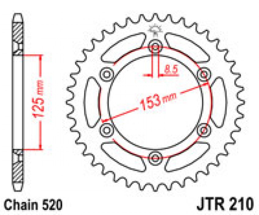 Зірка задня JT JTR210.50